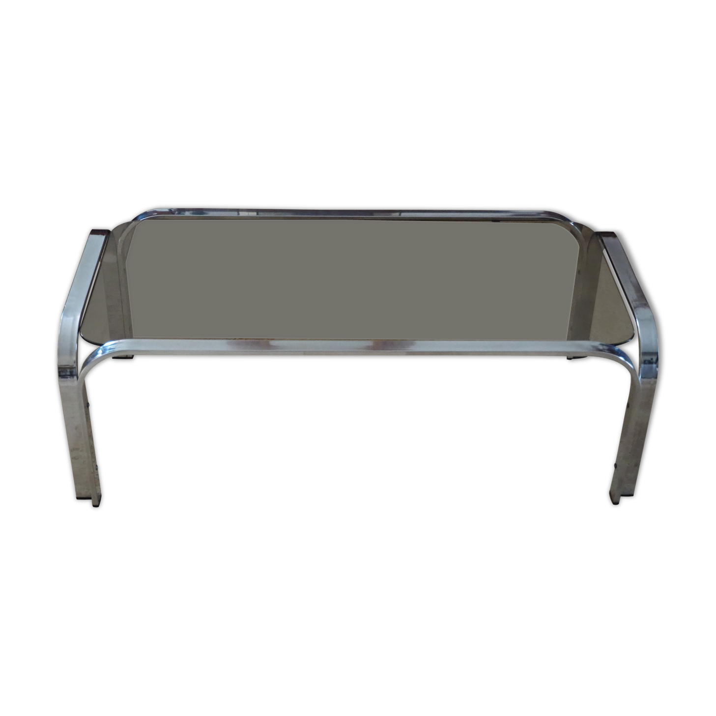 Chrome coffee table and smoked glass