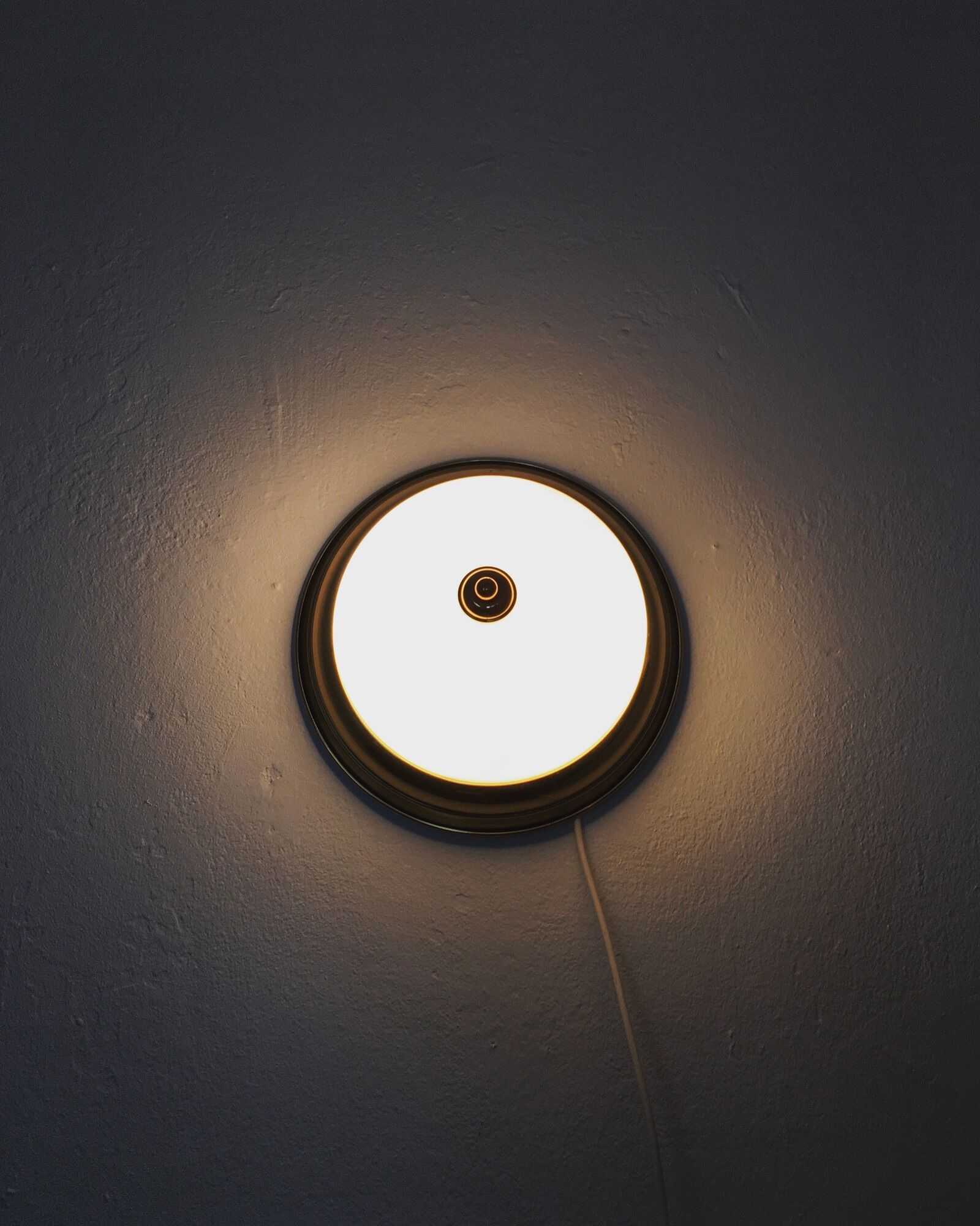 Brass and glass wall lamp or flush light