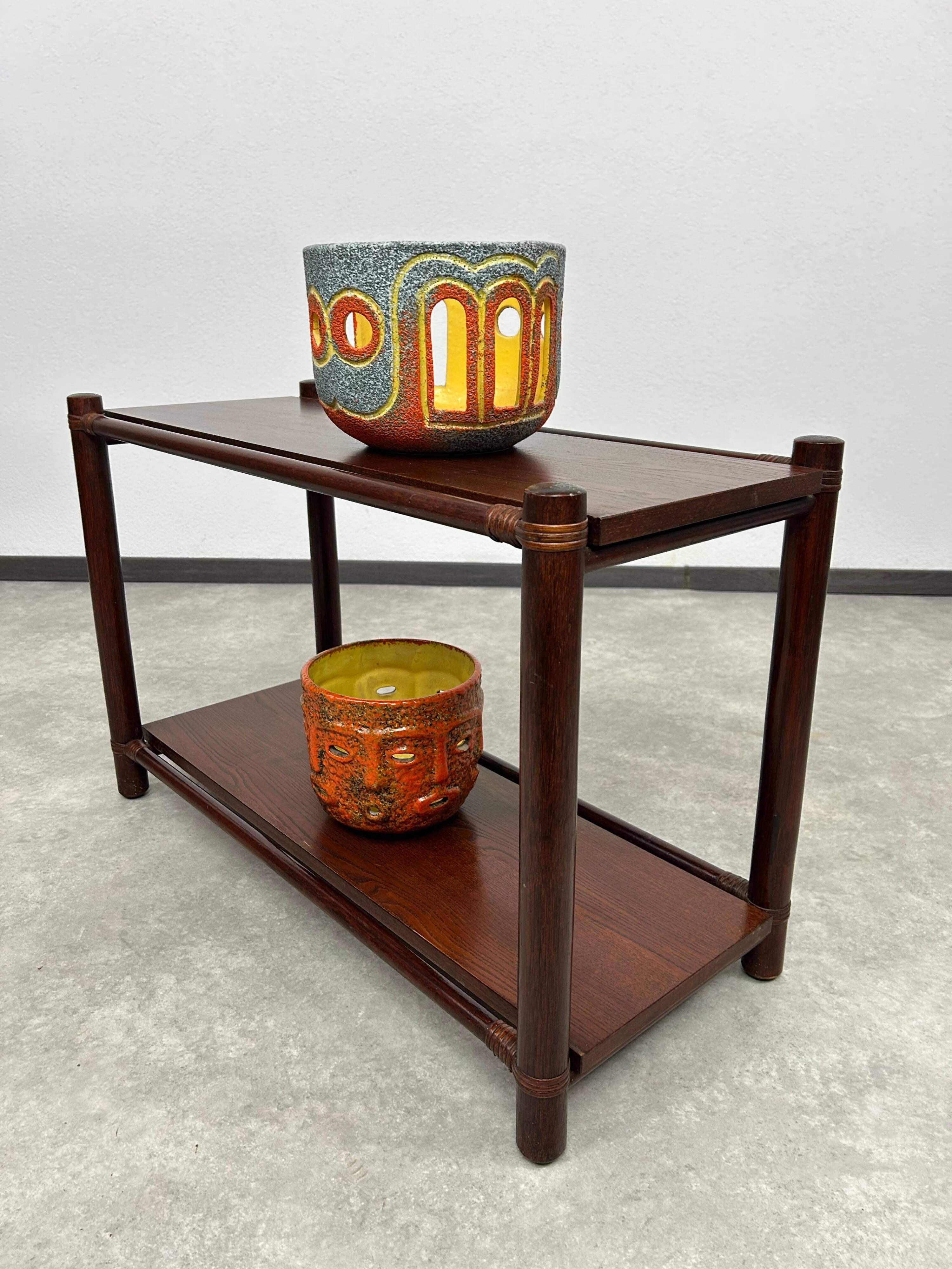 Mid-century modern bamboo side table by Gervasoni