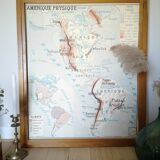 Vintage school poster from the 50s Rossignol America Physics and Politics