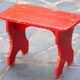 Red wooden bench, 50s