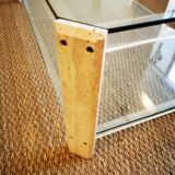 Italian travertine, perspex and glass coffee table, circa 1970