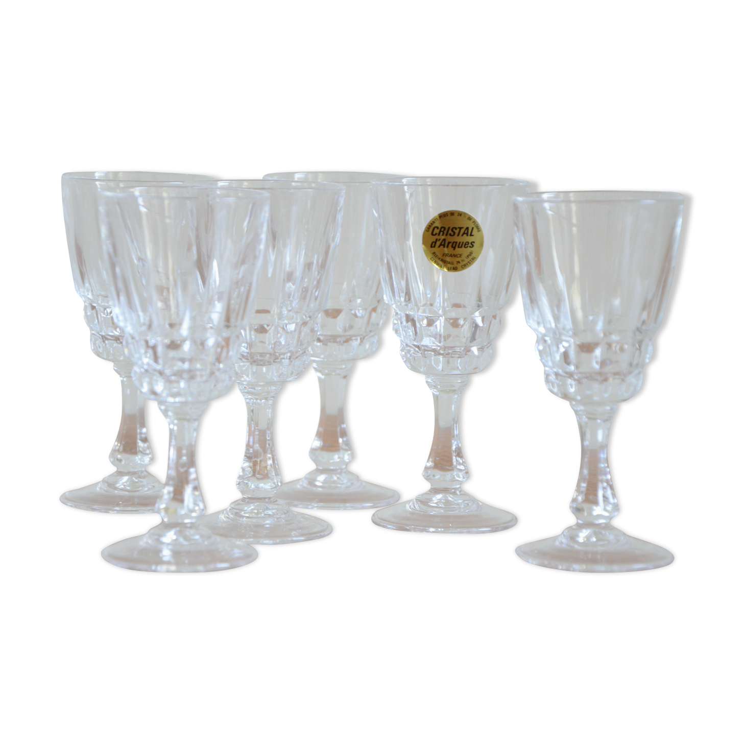 Set of 6 Arques crystal glasses