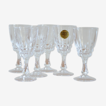 Lot of 6 crystal glasses of Arques