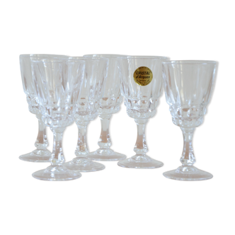 Lot of 6 crystal glasses of Arques