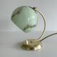 Lampe Art Deco Verre Vert Laiton