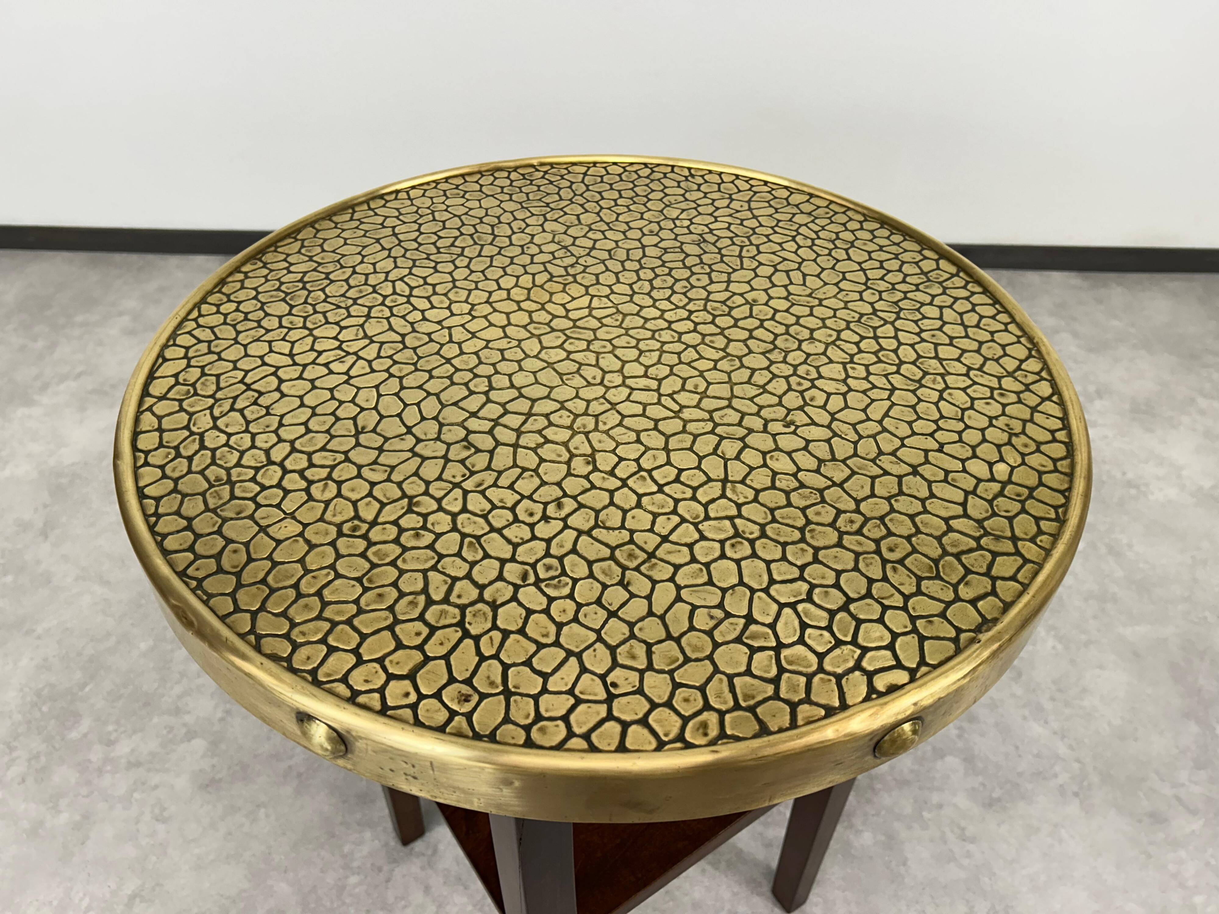 Secession coffee table with a brass top