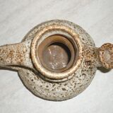 Ceramic pitcher fat lava greige and brown