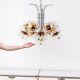 Chandelier Carlo Nason for Mazzega - Murano flower lampshade - Hollywood Regency - 1970s
