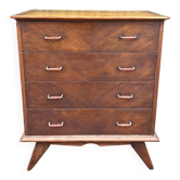 Commode vintage années 50/60 – 4 tiroirs – pieds compas
