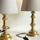 Lampe chic ancien bougeoir laiton massif