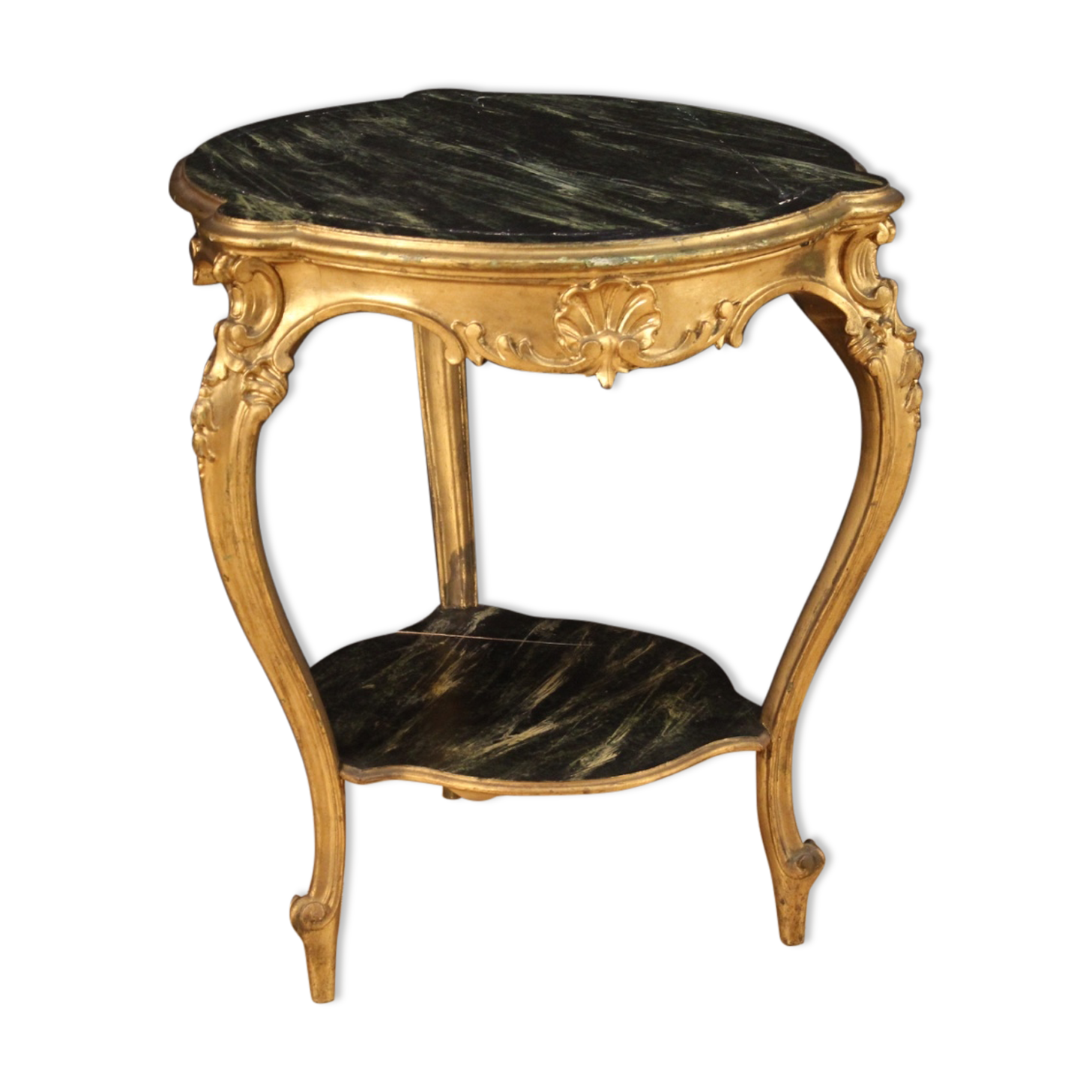 Gilded and lacquered faux marble living room coffee table