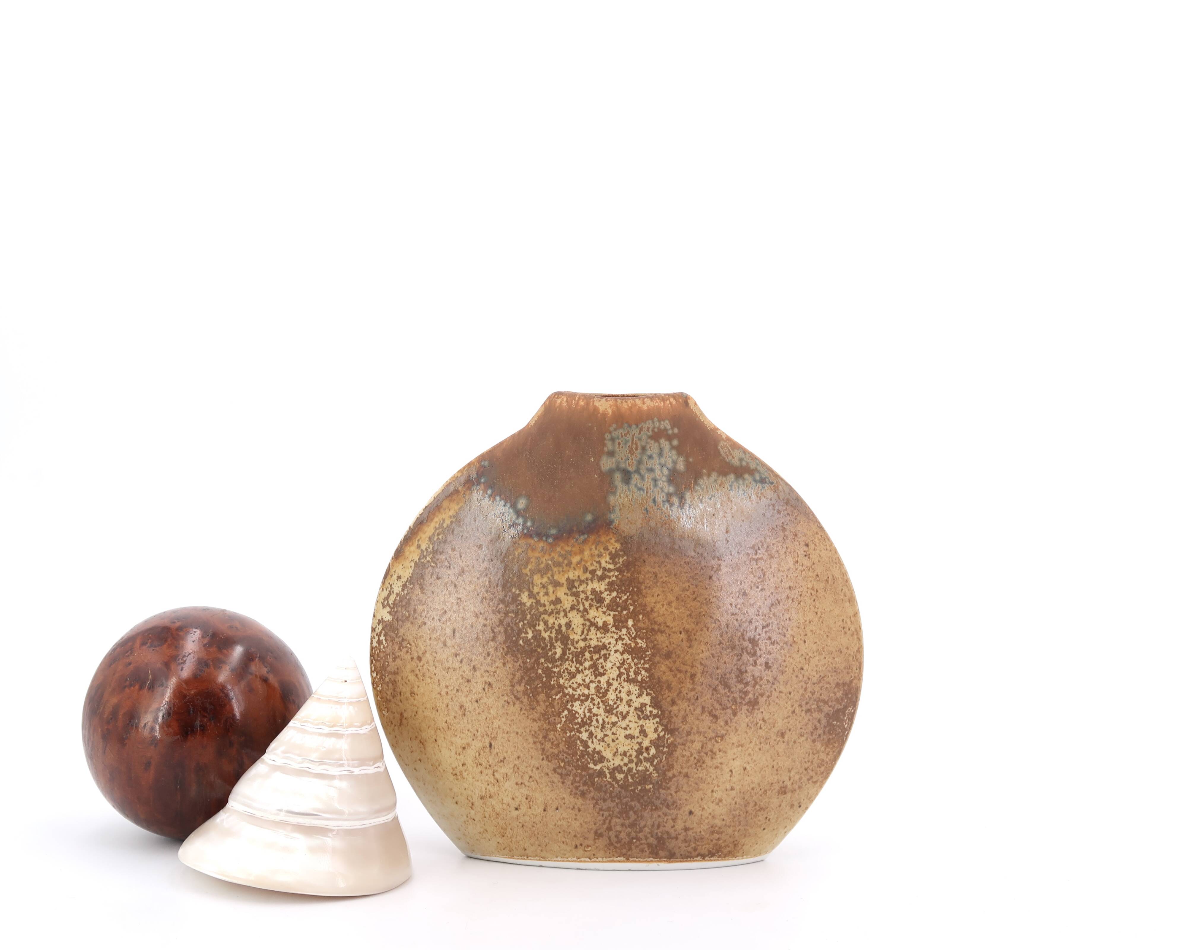 Virebent porcelain lens vase by Benoit Montreau, 1970s