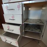 Dressing table / bathroom furniture floral decor 70s