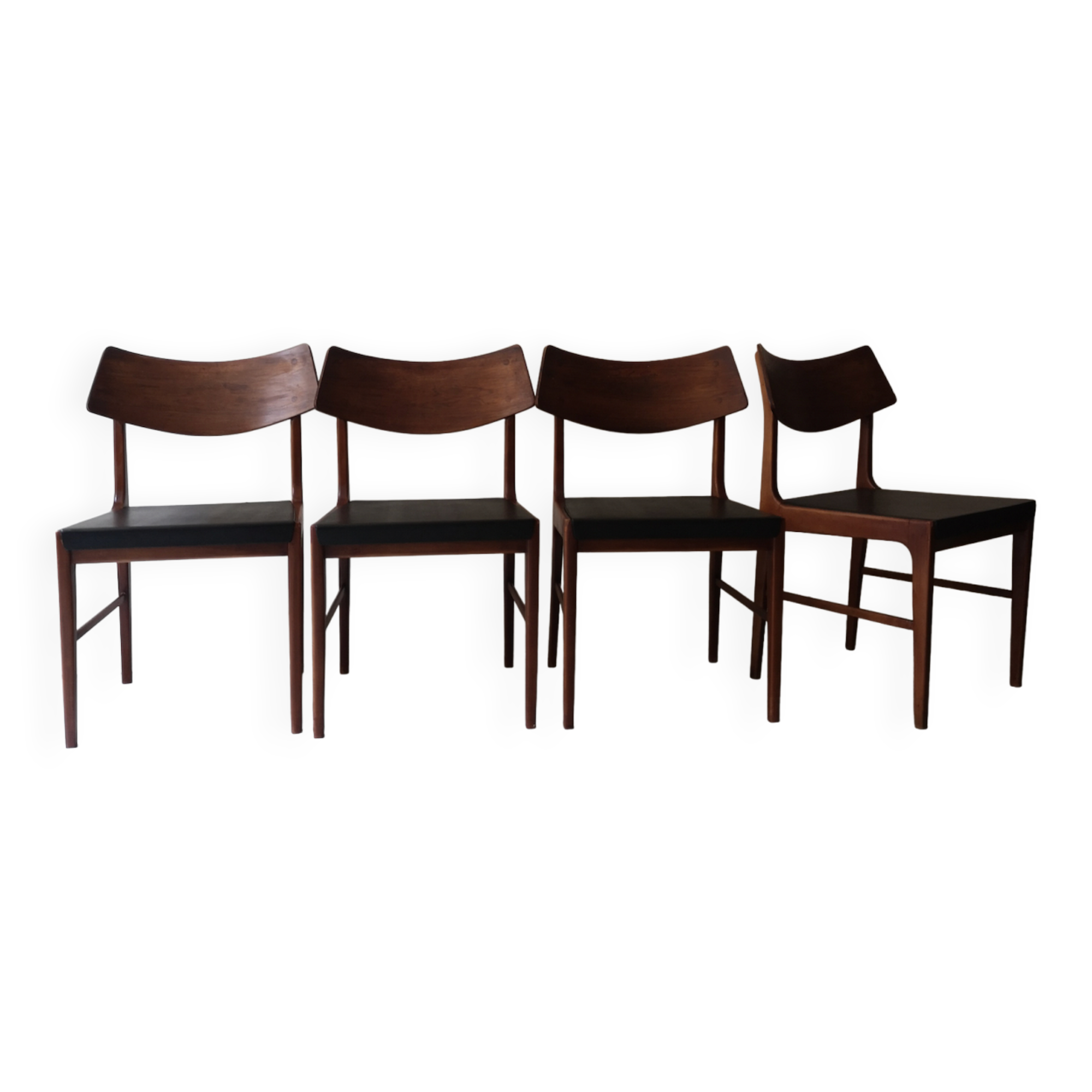 Set of 4 Scandinavian wooden chairs, danish desihn 1950