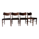 Set of 4 Scandinavian wooden chairs, danish desihn 1950