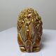 Vintage 60s-70s brown glazed ceramic Foo dog ashtray.