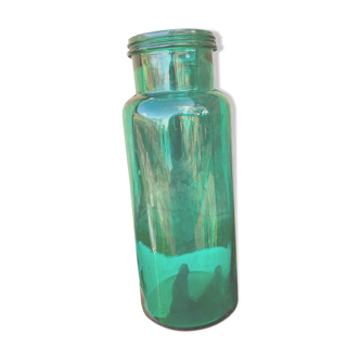Large green glass jar