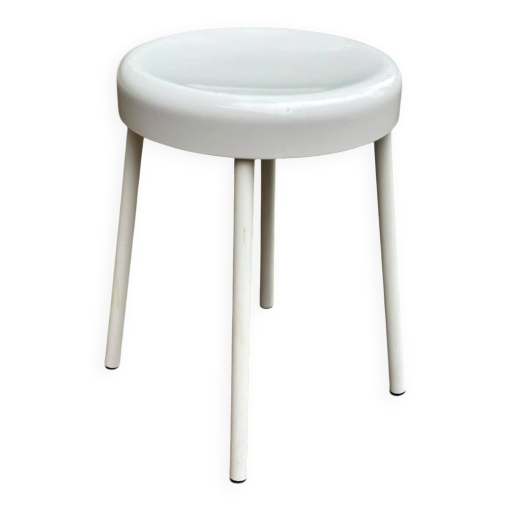 Vintage white stool from the 70s — Space Age / Pop Art design