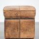 Sturdy square vintage sheepskin pouf/ottoman with beautiful colours