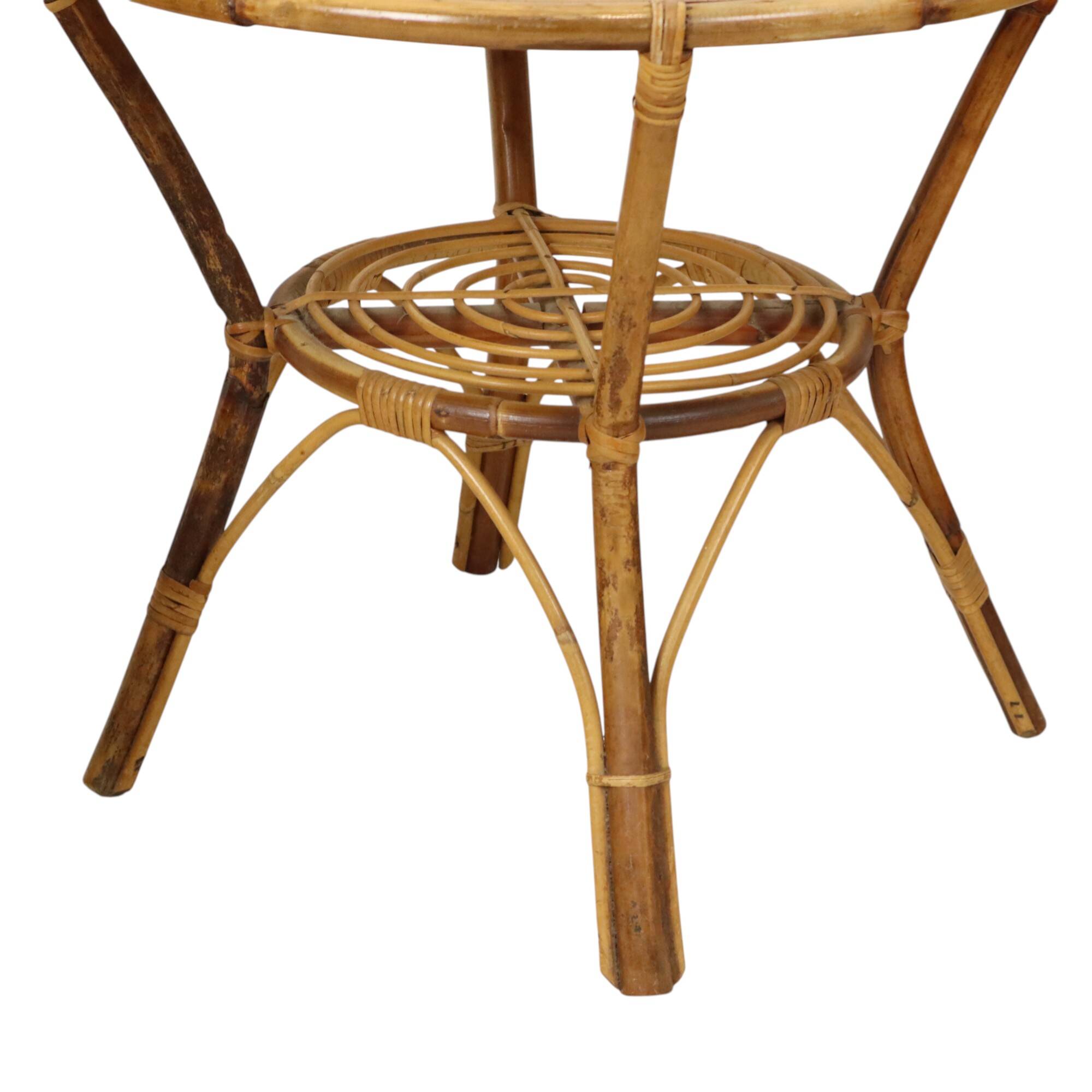 Vintage Set Rattan Chairs Armchairs Table Boho Design Sixties