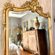 Antique gilded Louis XV pediment mirror