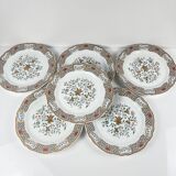 Set of 6 dessert plates Gien model Rouen Sainfoin, 1990
