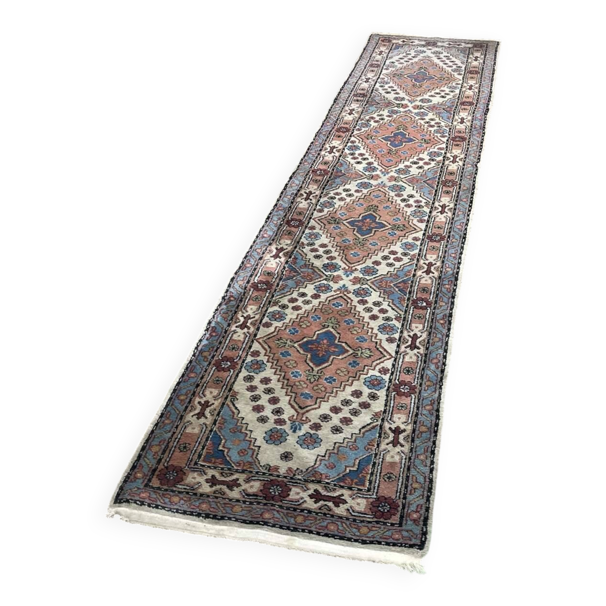 Tapis iranien en laine fait main - 3m30x70cm