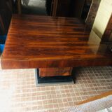 Table carrée art deco en palissandre