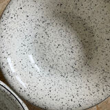 5 hollow plates in hand-speckled Italian ceramic