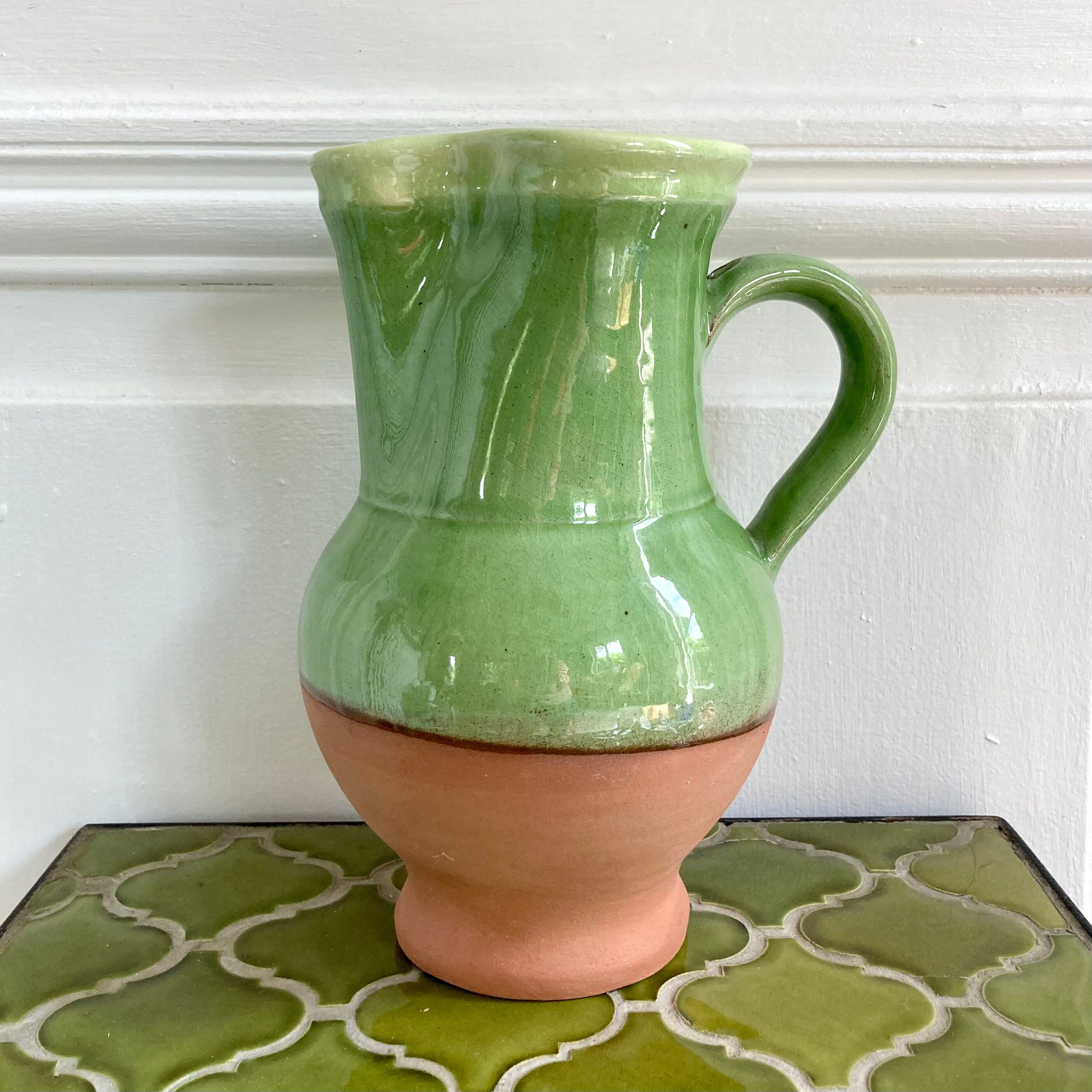 Pitcher jug in glazed terracotta
