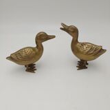 Pair of brass ducks