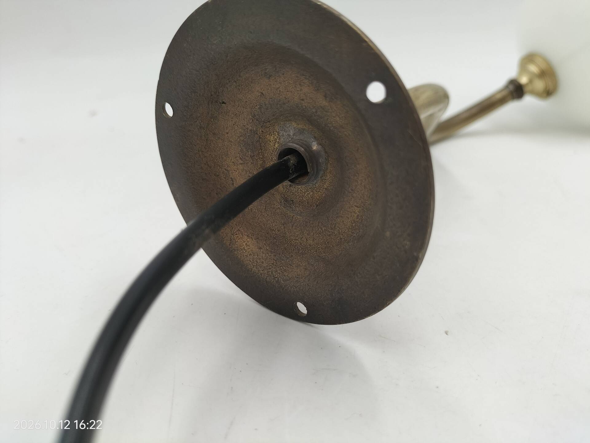 Brass and glass wall light