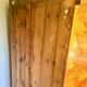 Secretary with a drop-leaf in pine and ebony, in Biedermeier style.