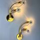 Pair of hibiscus floral sconces, Murano glass, Italy, circa 1970s