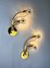 Pair of hibiscus floral sconces, Murano glass, Italy, circa 1970s