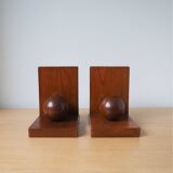 Pair (2) Wooden Bookends - Amsterdam School - 1920s, the Netherlands