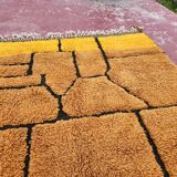 Authentic Beni Ouarain Rug 220x212 cm – Natural Ochre Wool