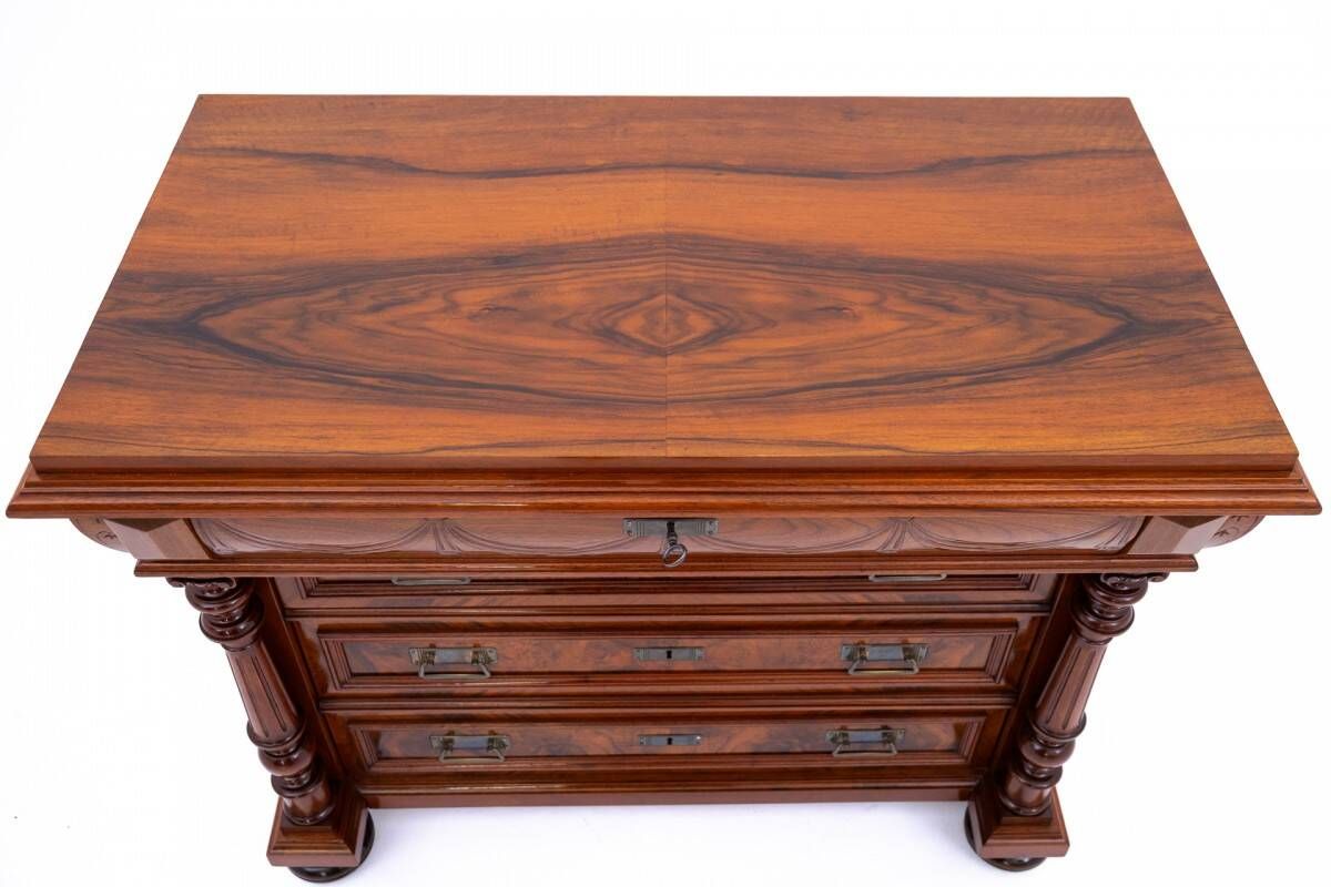 Antique walnut chest of drawers, Northern Europe, circa 1900.