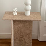 Travertine side table