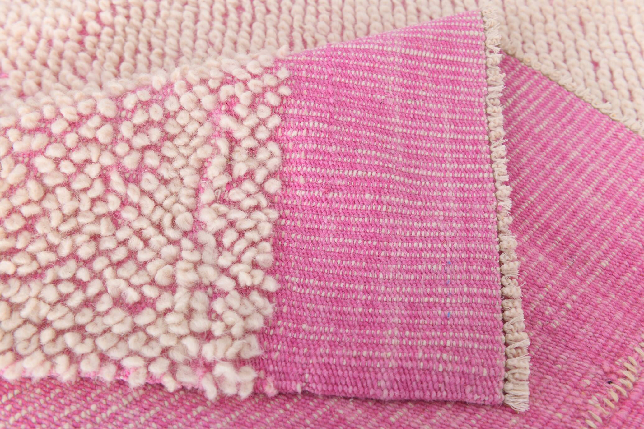 8x10 Rug For Living Room Pink & Beige Vintage Moroccan Rug, 259x301 Cm SKU. 34961