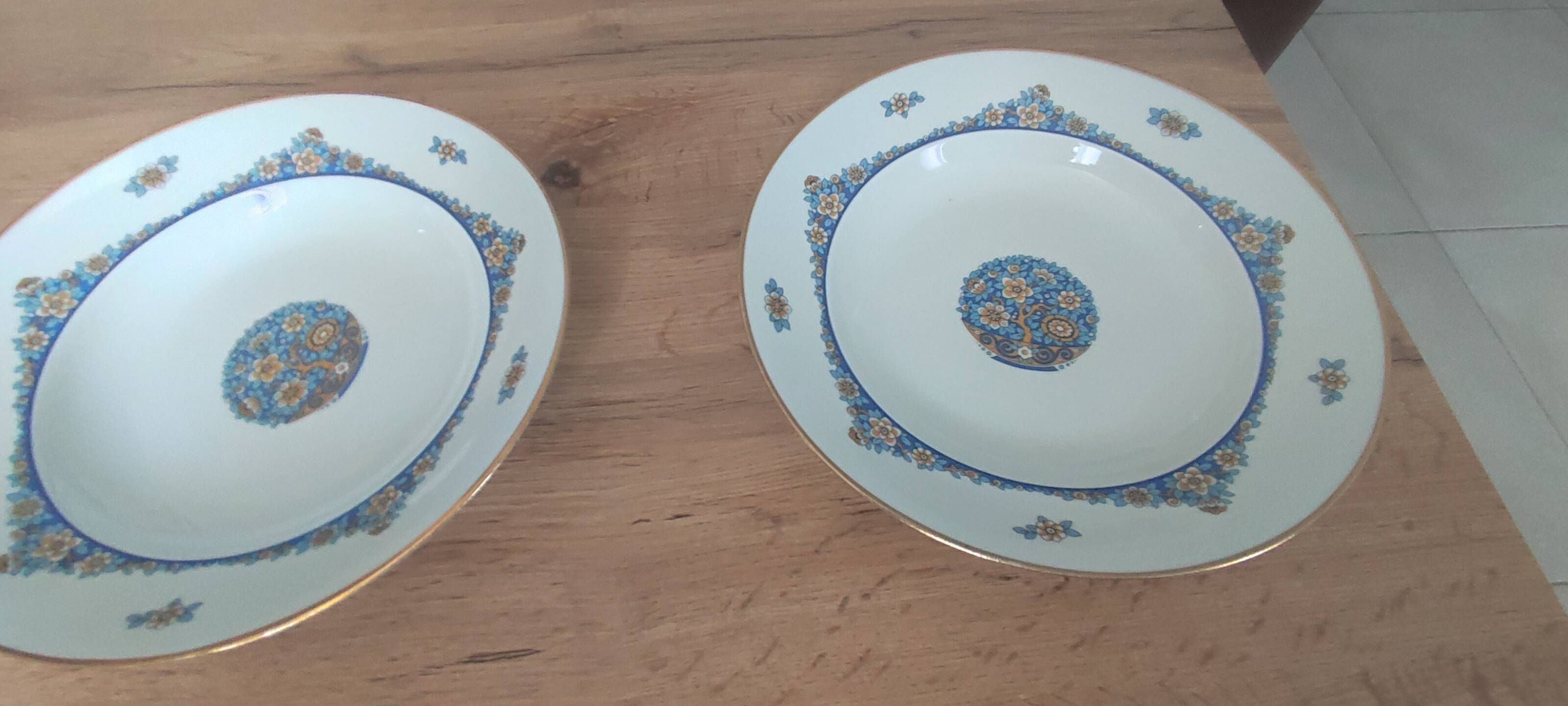 Set of 6 antique deep plates in Limoges porcelain by Jean Boyer.