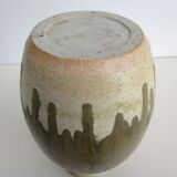 Enamelled sandstone vase