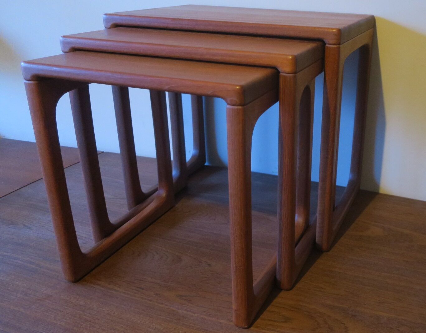 Set of mid century Danish teak nesting tables by GR Gelsted, 1960s