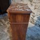 French antique bedside table in oak with walnut burl veneer, circa 1900.