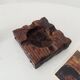 Brutalist vintage ashtray from the 1960s, carved wood.