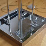 Modernist metal and glass floor lamp