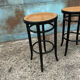 Tabourets de bar haut en rotin