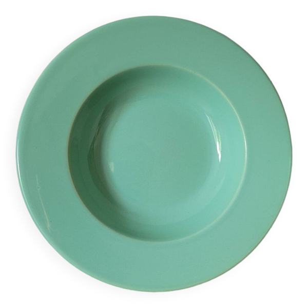 Assiette creuse verte Moulin des Loups