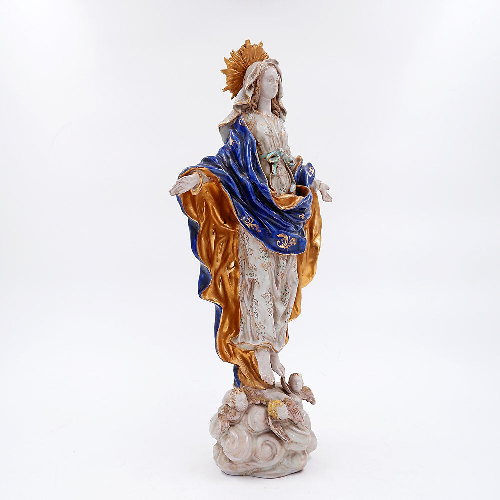 Polychrome faience "Assumption of Mary" by Eugenio Pattarino
